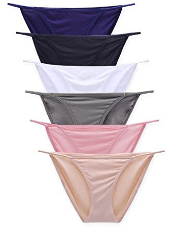 Buankoxy Women's Low-Rise String Bikini Panty Stretch Briefs (7, Multi Colors)