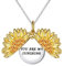 HOOHWE Sterling Silber Anhänger Halskette Du bist mein Sonnenschein Halskette Sonnenblume Medaillon Sonnenblume Halsketten Schmuck für Frauen Mädchen