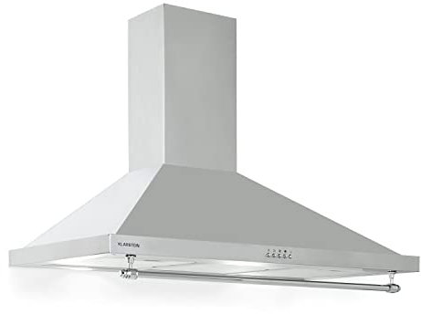 Klarstein Campana Extractora Decorativa 90 cm con Luces LED, Extractor Cocina Flujo Aire 591.5m³/h, Campanas Extractoras Acero, Extractores para Cocina con Filtros Anti Grasa con Bajo Consumo