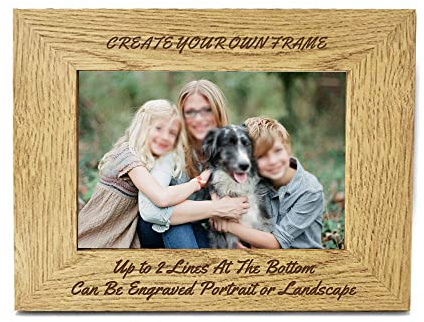 Personalised Engraved 7 X 5 Wood Photo Frame - Personalised Gifts – Family Photo Frame, Wedding Photo Frames, New Baby Gift, Fathers Day Gift, Leaving Thank You Teacher Gifts
