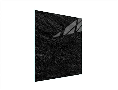 DarHaus Plaque de recouvrement, 45 x 52 cm, en verre, pour cuisinières électrique, à induction, convient comme décoration, protection anti-éclaboussures ou planche à découper, Ardoise Noir