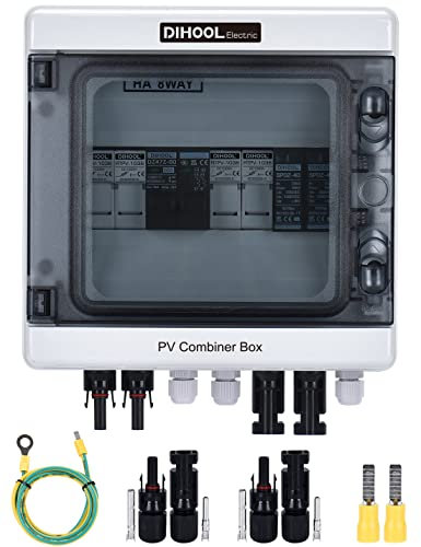 Solar PV Überspannungsschutz Anschlusskasten DC1000V 2 String Blitzschutz Für PV anlage Photovoltaik IP65 Gehäuse(2 in,1 out)