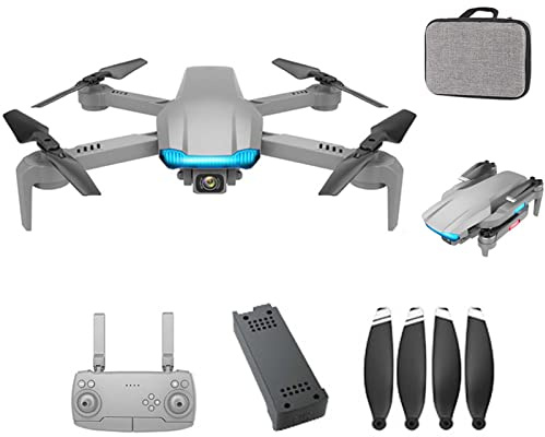 Drönare med kamera för vuxna GPS 4K HD Aerial Photography Professional Quadcopter vikbar 20-min flygtid smart retur hem följ mig borstlös motor fjärrkontroll helikopter (grå 1 BATTERY)