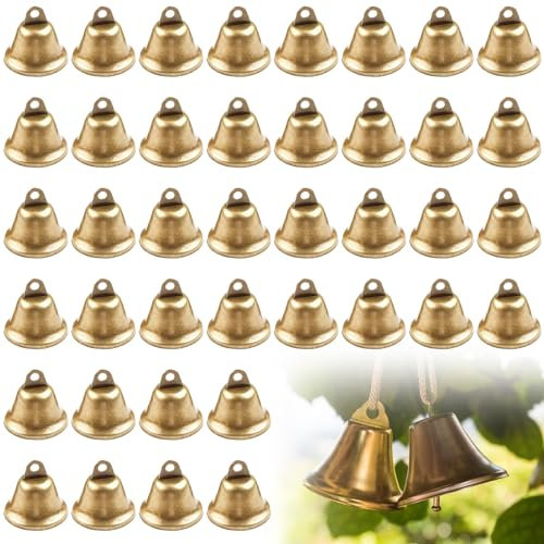 Glöckchen zum Basteln: 40 Stück Bronze Vintage Glocke, 40 x 35mm Jingle Bells, Schön Kupfer Glocken, Glöckchen für Home Dekor, Windspiele, Hochzeiten,Weihnachtsglocken, Hundetraining