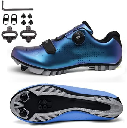 Meiju Chaussures VTT Homme et Femme Mateju Chaussure de Cyclisme avec Crampons Chaussure Velo Route Homme et Chaussure VTT Homme Automatique Semelle Dure Chaussures de Vélo