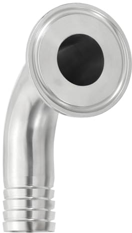 PATIKIL 90 graders armbåge tre klämmor slanghulling, sanitetsslang hulling rörmontering 1 tum rör 50,5 mm hylsa (1,5 tre klämmor) 304 rostfritt stål för bryggeri vingård matbearbetningsutrustning