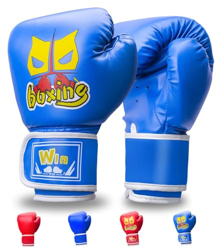 Aryjmz Kids Boxing Gloves, Boys Girls Youth Age 6-13 Years, Training Gloves Youth and Toddler Boxing Gloves for Punching Bag Kickboxing Muay Thai Mitts, Blue