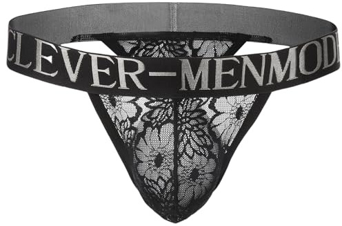 Ausing Strings da uomo perizoma intimo g-String pizzo uomo mutande slip trasparente ultra sottile, Pantaloni a T, 3XL