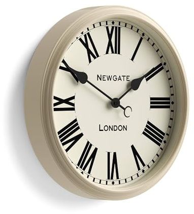NEWGATE® Spitalfields wall clock | Large classic metal clock | 40cm | Gloss cream | Roman numerals | Traditional design ideal for kitchen or living room