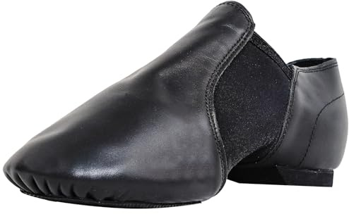 flexdans Chausson de Danse Moderne Jazz,Cuir Véritable Semelle Fendue Enfiler,Chaussures de Danse Jazz pour Femmes Hommes