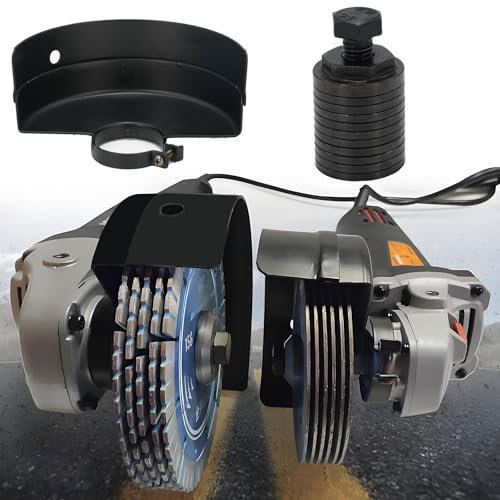 M14 Mauernutfräse Adapter für Winkelschleifer 125/150 | Stahlgussteile | 1-5 Scheiben Montage | Schutzhaube & 22mm Schaft | Schlitzgerät für Wände, Ziegeln, Fliesen (Schwarz)