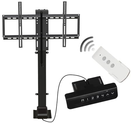 Motorized TV Mount - Electric Telescopic Lift for 26-70 Inch Screens, Supports 60kg, Hide in Closet Solution with 360° Rotation