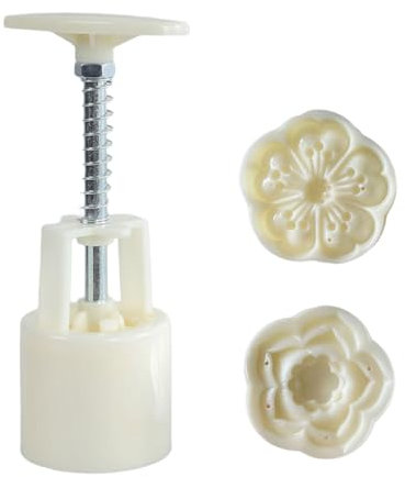 yanwuwa Mondkuchenform mit 2 Stempeln, grüne Bohnen, Kuchen-Backformen, handgepresstes Dessert-Gebäck, Backwerkzeug für Festivals