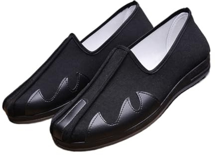 KANLVU Scarpe Arti Marziali Old Beijing Scarpe in Tela Tai Chi Scarpe Kung Fu per Uomo E Donna Flessibili Tessuto Traspirante E Suola in Gomma Cinesi Scarpe Tradizionali(44 EU,Nero)