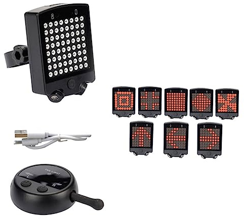 UPKOCH Luci di Direzione per Bicicletta Wireless LED 64 Luci Ricaricabili USB Multifunzione Indicatori di Direzione per Bici, Fanale Posteriore Sicurezza per Ciclismo Strada, Mountain
