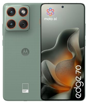 Motorola edge 70 con Moto AI (12/512GB, Tripla fotocamera da 50MP + flicker sensor, selfie 50MP, ultra sottile 5.99mm, 4800mAh Silicon-Carbon, Display 6.67 Super HD 120Hz, PANTONE Lily Pad