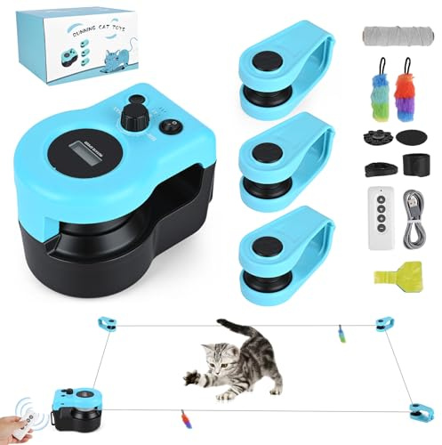 Gaethra Gioco Gatto Interattivo Elettrico per Gatti, Giocattolo di Auto-Intrattenimento per Gattis, Gioco Intelligente Automatico/Telecomandato per Gatti, Velocità/Percorsi Regolabili