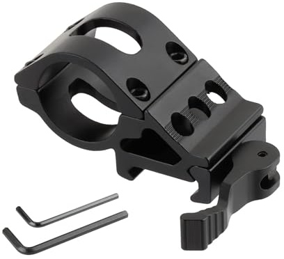 FOCUHUNTER Anello di Montaggio angolato Offset, Anelli per cannocchiale da 24,5 mm per Montaggio su Guida Picatinny da 20 mm, Supporto a Doppio Anello Leggero per Accessori