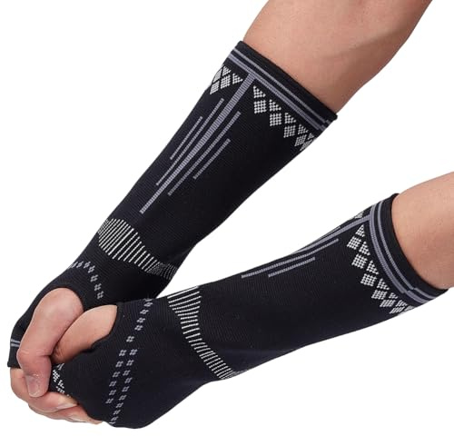CREATCABIN 2 Manchon Volleyball Noir Manchon Sport Fibre Respirante pour Passes Frappes Protection D'Avant Bras par Compression pour L'Entraînement Sportif Basketball Football Baseball Femmes Hommes