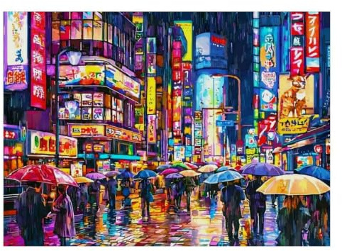 City Night Lights 1000pcs For Adults Mini Puzzle Birthday Gift | 38x26cm Cardboard Living Room Decor Durable Structure Birthday Gift Stress Relief