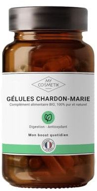 Bio Mariendistel Kapseln - 100% rein und natürlich - MY COSMETIK - mittelgroße Pillendose - 200 Kapseln