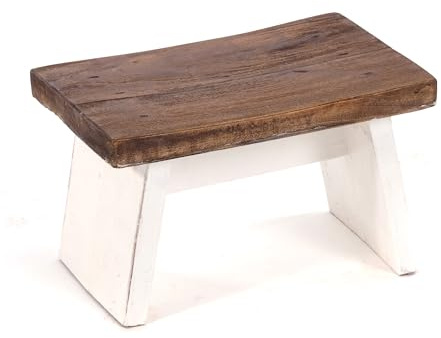 DESIGN DELIGHTS Repose-pieds en bois massif recyclé 18,5 x 29 x 19,5 cm (h x l x p) Style shabby chic