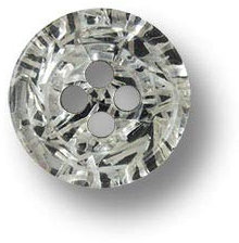 Knopfparadies - 15er Set toll glitzernde Blusenknöpfe mit silberfarbenen Fäden auf schwarzem Grund. Ø: ca. 12mm.