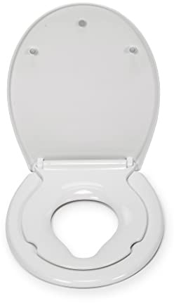 Croydex Lomond Potty Training Toilet Seat - Removable Magnetic Child Seat with Soft Close Mechanism, Quick Release Hinges and an Antibacterial Treated Surface, Durable Thermoplastic (Family Seat)
