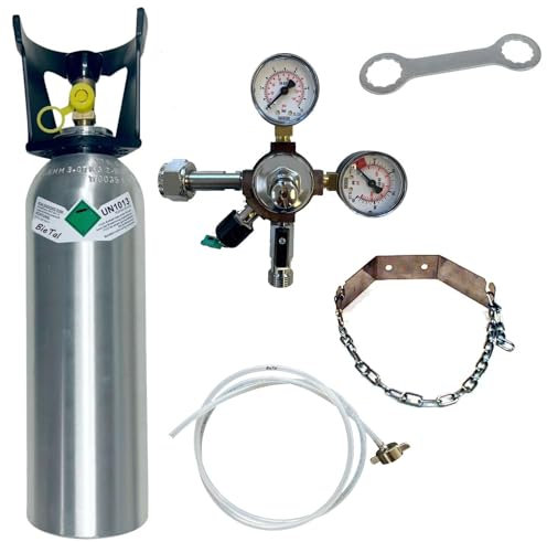 BieTal® Zubehörset zur Umrüstung von Quooker Cube auf große CO2-Flaschen Umbauset mit 2 kg ALU CO2-Flasche