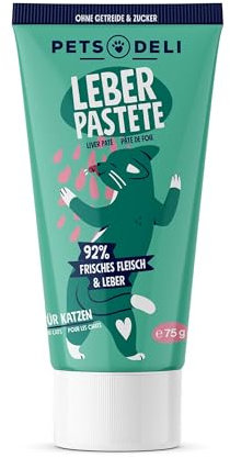 Pets Deli Leberpastete Snack für Katzen ohne Zucker und Gluten 12x75g
