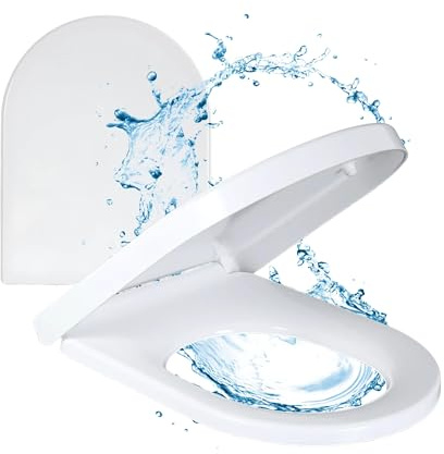 DIVID® Toilettendeckel, WC Sitz mit Absenkautomatik, Quick-Release Funktion, einfache Reinigung, Weiß, Toilettensitz mit verstellbaren Scharnieren, kunststoff (U-Form DIV-TD-001)