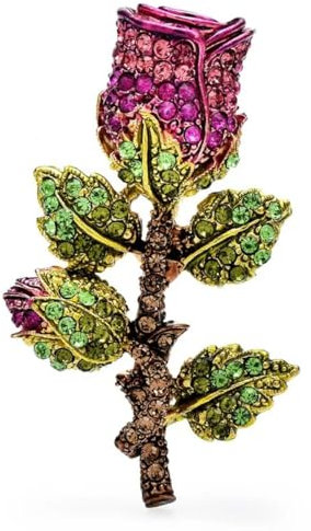 Belles broches en forme de tulipe pour femme, unisexe, plantes, fête, bureau, Pierre Verre Pierre Émail Verre, Zircone cubique Agate Obsidienne