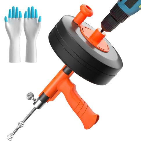 Furet déboucheur Stable - Spirale Nettoyage Tuyau 10 m, Tambour Métal & Embout de Percage