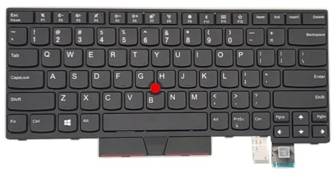 New Keyboard Replacement for with Lenovo ThinkPad T470 T480 Compatible With 01HX488 Non-Backlit US Layout QWERTY with Frame & Mouse Pointer