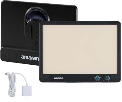 Lampe de Poche Amaran Verge avec Contrôle par Application 26W Intensité Variable (2700-6500K) 7 Effets d'éclairage, Silencieuse, sans Ventilateur, Port USB-C, Panneau Lumineux pour Streaming, Jeux