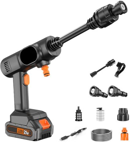 Hidrolimpiadora Sin Cable - Lavadora a Presión Alta | Accesorio Limpiador Portátil De Mano para Limpieza Exterior De Casa Coche Patio Entrada Terraza