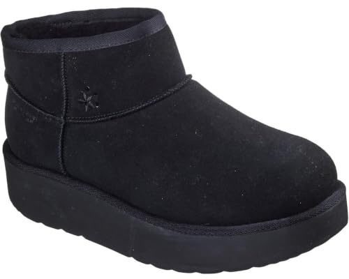 Skechers Keep Cozy - Stivaletti invernali da donna, in pelle, colore: nero, nero, 6