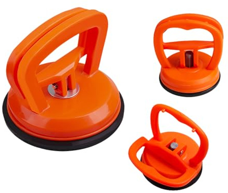 CWWYQ 3 Pack Car Dent Puller Kit, Dent Remover Tool for Car, Dents Removal Tool with Strong Suction Cups for Vehicle Surface Glass, Screen, Repair, Heavy Objects Moving and Cars Body (Orange)
