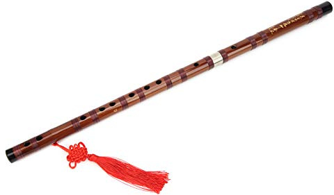 KIMISS Flauta de bambú Instrumento Tradicional C Se Amargo D-Key ZD02 - Bambú Seco de 5 Años, Diseño Grabado, Sonido Fácil, para Principiantes e Intérpretes