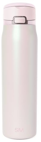Simple Modern Mesa Loop Water Bottle with Covered Straw and Handle | 30oz Cup Holder Friendly Insulated Stainless Steel Bottles for Travel, Sports and School | Coconut Pearl