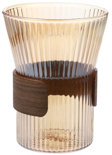 MALUGOGO Bicchiere per Spazzolino in Vetro Impugnatura Comoda e Design Elegante, Facile da Pulire, per L'igiene Quotidiana in Bagno