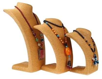 Presentställ, halsband, byst, hamparep, halsprydnad, smyckesställ, skyltställ, 23cm, Agarträ