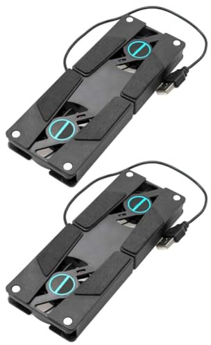 GRIRIW Supporto Ventilato per Laptop Doppia Ventola in Abs, Base Pieghevole 2 Pezzi per Atmosfera Estiva e Raffreddamento del Notebook