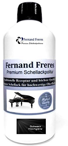 Schellackpolitur- Lack SCHWARZ Klavierlack Hochglanz 500ml. Fernand Freres French Politur Schellack gebrauchsfertig Schelllack