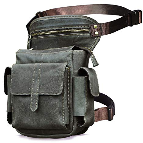 Le'aokuu Hombres de Moda Bolso al Aire Libre Cinturón Bolso de la Cintura Paquete de la Cintura de Fanny Bolso de la Pierna de la Gota Bolso del Mensajero del Zurriago 913-5