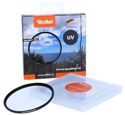 Rollei F:X Pro Rundfilter (82 mm, UV-Filter) Schraubfilter aus Gorilla®* Glas mit hoher Farbtreue und Reflexionsfreiheit, Size:72 mm
