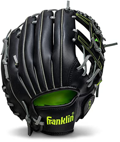 Franklin Sports Guantes de béisbol Unisex para Adultos de 11 Pulgadas - Red de béisbol y sóftbol Fieldmaster Midnight Youth Guantes de béisbol I, Negro, 11.0 US