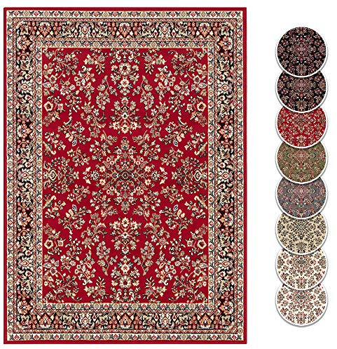 Hanse Home Zabul - Alfombra Oriental de Pelo Corto para salón, salón, Dormitorio, Color Rojo, 160 x 220 cm