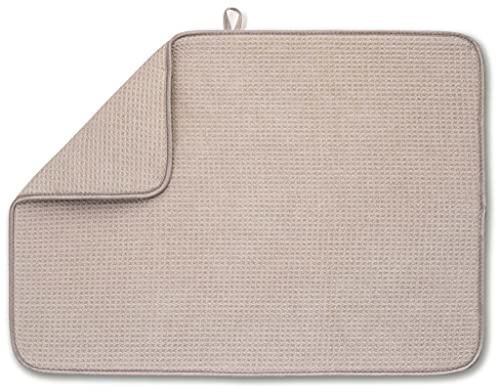 Bellemain XL Dish Mat 24 x 17 ( LARGEST MAT ) Microfiber Dish Drying Mat , Super absorbent ( Ivory )