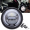 KEEPDSGN Phare LED de moto, rond de avec halo blanc et supports Phare avant universel Phare de réfection des feux de croisement (lumière blanche).